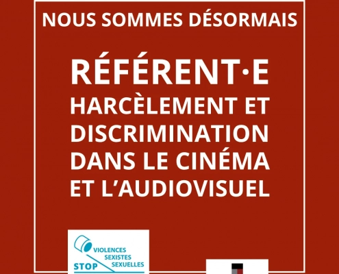 Nous sommes désormais référent.e harcèlement et discrimination dans le cinéma et l'audiovisuel