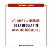 Visuel avec le texte "Veillons à maintenir de la régularité dans vos projets"