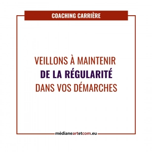 Visuel avec le texte "Veillons à maintenir de la régularité dans vos projets"